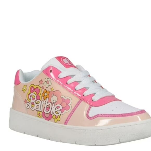 BRAND NEW  WOMEN'S BARBIES BY MATTEL PINK CASUAL COURT SNEAKER - Picture 1 of 16